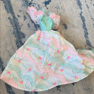 Vintage Barbie  Floral Ruffle Dress